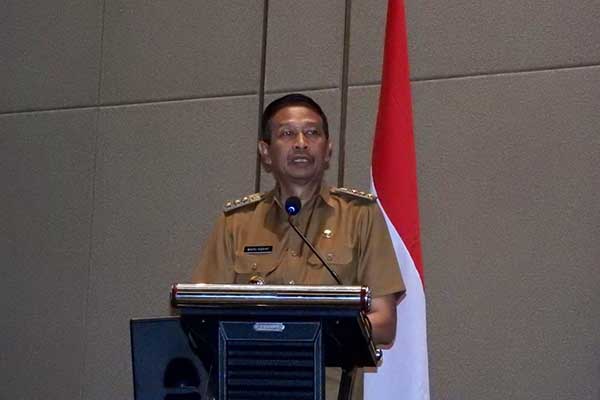 Pj Wali Kota Malang menyampaikan materi High Level Meeting (HLM) tahun 2023. (ws9) - Melalui High Level Meeting Jelang Nataru, Pj Wali Kota Malang Antisipasi Inflasi