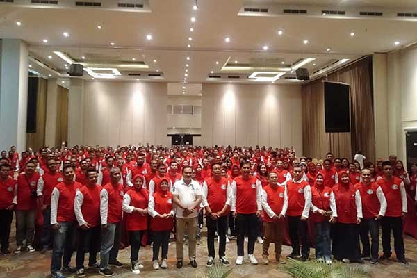 Seluruh peserta memperingati 49 tahun Tugu Tirta. (Seru.co.id/ws10) - 49 Tahun Perumda Tugu Tirta, Pj Walikota: Hanya Tugu Tirta yang Tidak Terdapat Masalah Penilaian Kinerja 2023