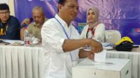 Cahyono usai menyampaikan hak suaranya dalam Konferensi PWI Malang Raya. (rhd) - Cahyono Kembali Pimpin Ketua PWI Malang Raya Periode 2024-2027
