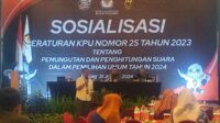 KPU Kota Malang sosialisasi PKPU 25/2023. (rhd) - KPU Kota Malang Sosialisasi PKPU 25/2023 Demi Pemilu Jurdil