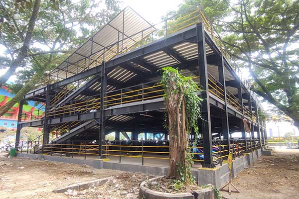 Parkir vertikal Stadion Gajayana dalam tahap uji coba, sebelum dimaksimalkan pada akhir Januari 2024. (rhd) - Parkir Vertikal Gajayana Akan Beroperasi Akhir Januari 2024