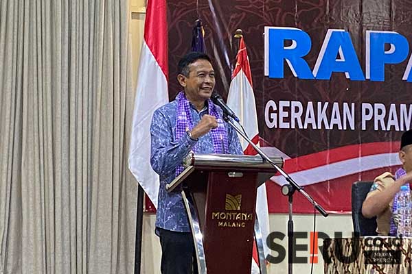 Pj Wali Kota Malang Membuka Rakercab Tahun 2024 Pramuka Kwarcab Kota Malang. (Seru.co.id/ws9) - Penguatan dan Sinergi Pemkot dan Kwarcab, Pj Wali Kota Buka Rakercab Kota Malang