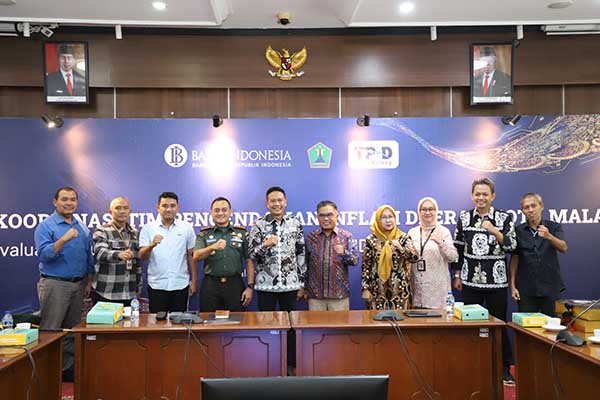 Pj Wali Kota Malang bersama Forkopimda di Kantor Perwakilan Bank Indonesia (KPwBI) Malang. (ist) - Pj Wali Kota Malang Bersama TPID Evaluasi 2023 dan Rencana Program 2024