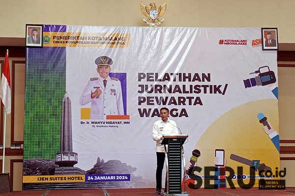 Pj Wali Kota Malang buka Pelatihan Jurnalistik Pewarta Warga. (Seru.co.id/ws10) - Tekan Disinformasi, Pj Wali Kota Malang Buka Pelatihan Jurnalistik Pewarta Warga