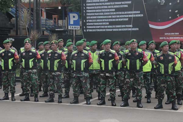 Anggota Dandim 0833 ikuti Apel Gelar Patroli Gabungan Skala Besar. (ist) - Dandim 0833 Pimpin Apel Gelar Patroli Gabungan Skala Besar