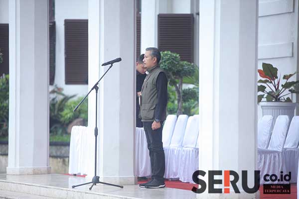 Ketua Bawaslu Kota Malang saat memimpin apel siaga. (ws9) - Bawaslu Laporkan Hasil Pengawasan Sebelum Masa Tenang Pemilu 2024