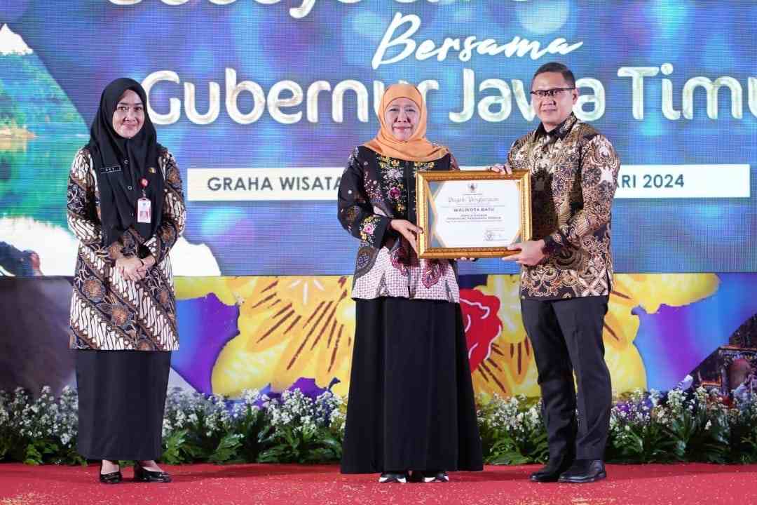 Pj Wali Kota Batu, Kepala Daerah Pendukung Pariwisata Terbaik Se-Jawa Timur