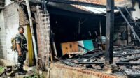 Rumah semi permanen yang terbuat dari papan kayu, kondisinya rata dengan tanah akibat terbakar. (Seru.co.id/aza) - Akibat Korsleting Listrik, Rumah Nenek di Situbondo Hangus Terbakar