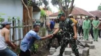 Danrem 083/Bdj Bersama Ketua Persit KCK Koorcabrem 083 Tinjau TMMD ke-119