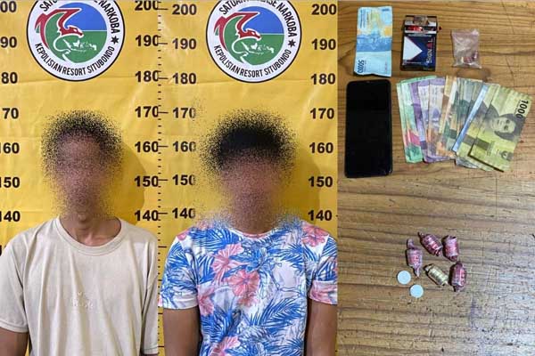 Pelaku dan barang bukti yang berhasil diamankan Polres Situbondo. (Seru.co.id/aza) - Operasi Pekat Semeru 2024, Sehari Polres Situbondo Ungkap Tiga Kasus Judi Online dan Satu Kasus Okerbaya