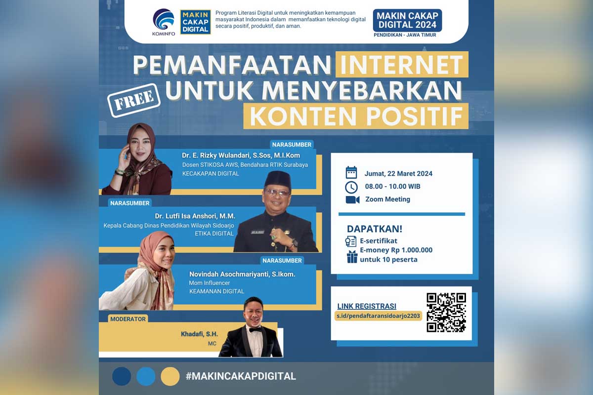 Webinar Kemenkominfo di Sidoarjo, bahas Pemanfaatan Internet Menyebarkan Konten Positif. (ist) - Webinar Kemenkominfo di Sidoarjo, Bahas Pemanfaatan Internet Menyebarkan Konten Positif