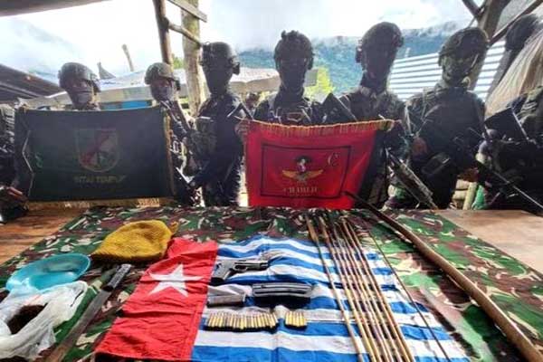 Barang-barang milik OPM yang disita aparat TNI. (ist) - Koops HABEMA Tembak 2 Anggota OPM Serang Paro