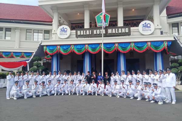 Forkopimda Kota Malang usai upacara Hari Otonomi Daerah ke-28. (mg1) - Memperingati Otonomi Daerah ke-28, Momentum Pemkot Malang Kelola SDA dan Lingkungan Berkelanjutan