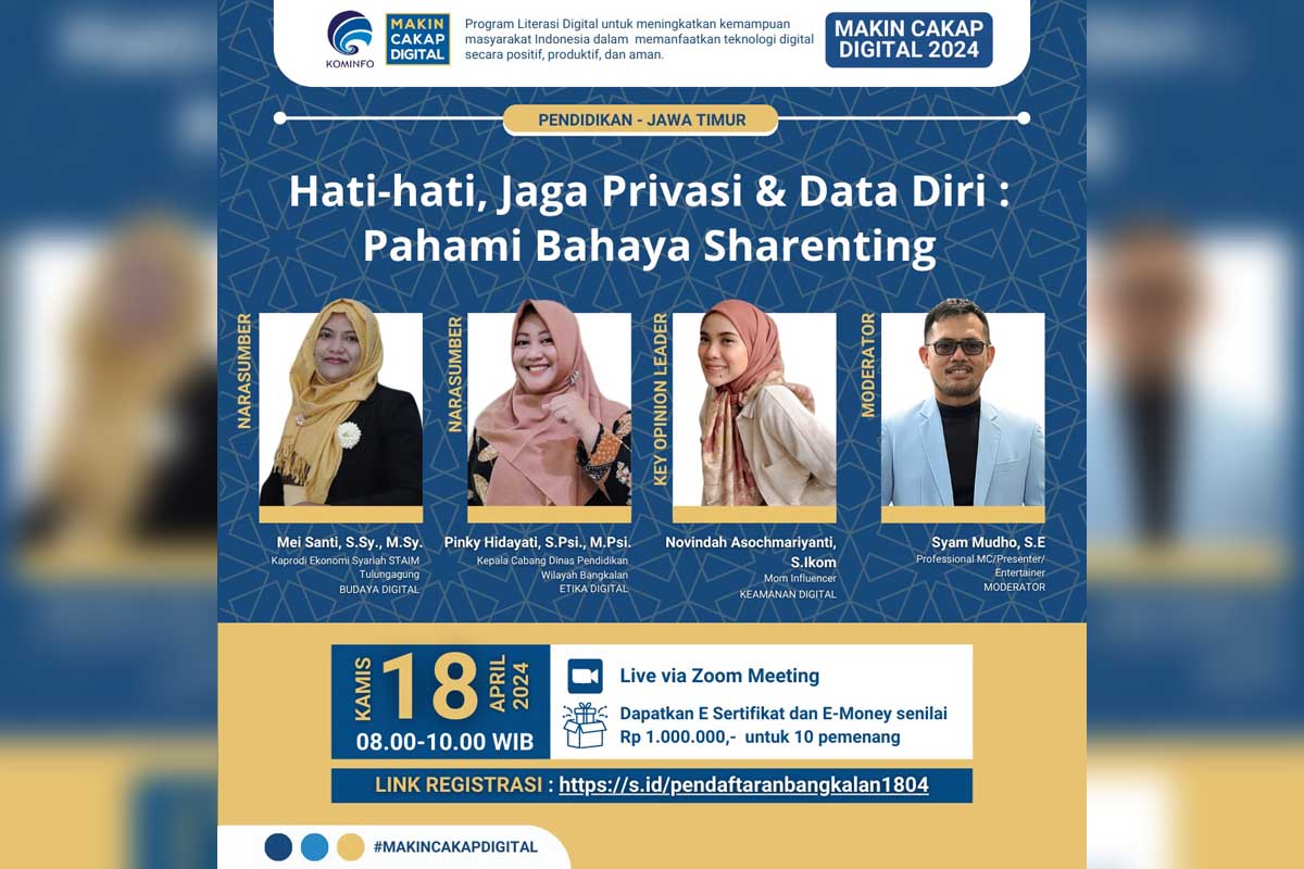 Kemenkominfo kupas Bahaya Sharenting dan Pentingnya Jaga Data Diri. (ist) - Webinar di Bangkalan, Kemenkominfo Kupas Bahaya Sharenting dan Pentingnya Jaga Data Diri