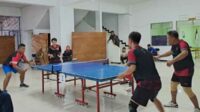 Penampilan atlet SiWO Kota Malang PWI Malang Raya. (ist) - PWI Malang Raya Sabet Juara Tenis Meja HUT ke-110 Kota Malang