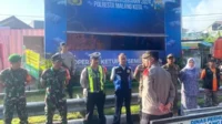 Personel Koramil Kedungkandang Monitoring Arus Balik di Pos Pam Exit Tol Madyopuro