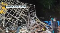 Rumah di Desa Sembilangan, Bangkalan, Madura, rata akibat petasan meledak. (ist) - Petasan Meledak Jelang Pernikahan di Bangkalan, 1 Tewas dan 2 Kritis