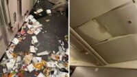 Kondisi pesawat Singapore Airlines SQ-321 pasca turbulensi. (ist) - Singapore Airlines SQ-321 Turbulensi Terjun Bebas 1,8 Kilometer dalam 4 Menit