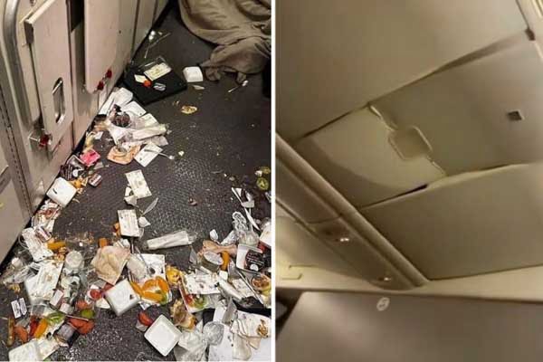 Kondisi pesawat Singapore Airlines SQ-321 pasca turbulensi. (ist) - Singapore Airlines SQ-321 Turbulensi Terjun Bebas 1,8 Kilometer dalam 4 Menit