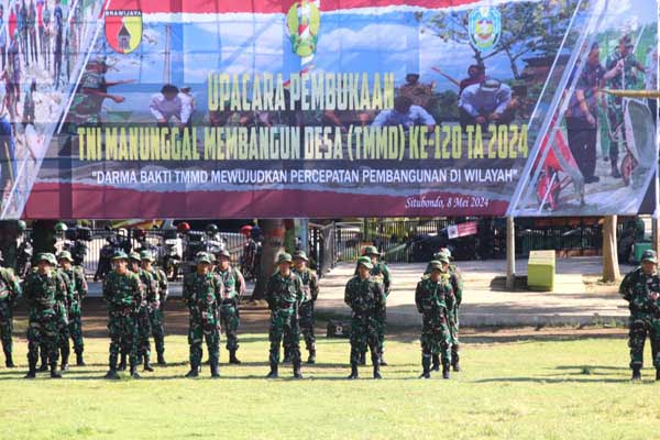 Pembukaan darma bakti TMMD ke-120 mewujudkan percepatan pembangunan di wilayah. (penrem083) - Darma Bakti TMMD Ke-120 Mewujudkan Percepatan Pembangunan di Wilayah