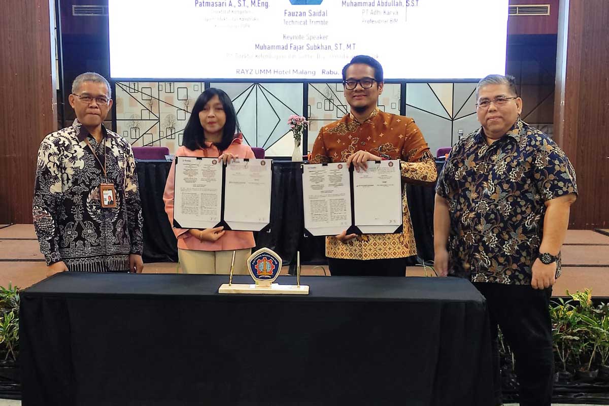 Penandatanganan kerjasama antara Polinema dengan Trimble Solutions. (rhd) - Polinema Jalin Kerjasama Trimble Solutions, Kembangkan BIM Tekla