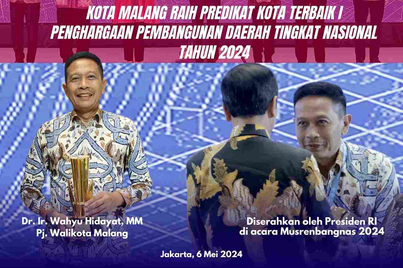 Naik Predikat Terbaik 1, Pj Wali Kota Malang Kembali Diganjar PPD Nasional 2024