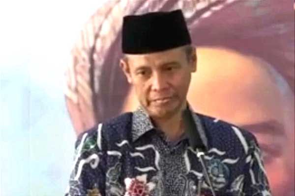 Pimpinan Daerah Muhammadiyah Malang, Dr H Abdul Haris MA, saat memberikan sambutan di Halalbihalal Keluarga Besar Muhammadiyah Kota Malang. (ws11) - Pj Wali Kota Malang Kolaborasi Bersama Muhammadiyah Wujudkan Kota Bermartabat