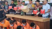 Polres Pamekasan saat melakukan konferensi pers kasus Narkoba. (Seru.co.id/udi) - Polda Jawa Timur Bekuk Bandar Narkoba di Proppo Pamekasan