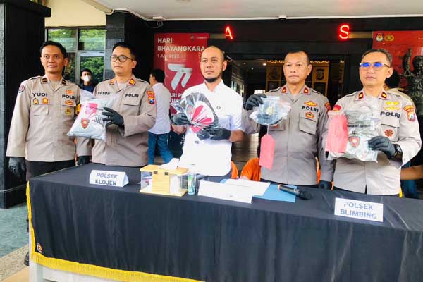Rilis Curanmor di Polresta Malang Kota. (Seru.co.id/wul) - Empat Pria Pelaku Curanmor dari 19 LP Diringkus Satreskrim Polresta Malang Kota