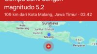 Gempa Bumi 5,3 Magnitudo Guncang Malang Selatan dan Sekitar 