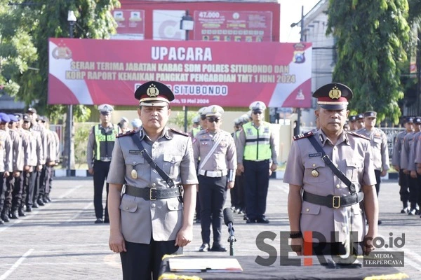 Kapolres Situbondo Pimpin Sertijab Kabag SDM dan Kenaikan Pangkat Pengabdian Kapolsek Banyuputih