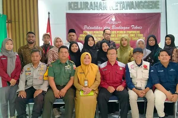 Babinsa Koramil Lowokwaru hadiri Pelantikan Pantarlih Kelurahan Ketawanggede. (ist) - Babinsa Koramil Lowokwaru Hadiri Pelantikan Pantarlih Ketawanggede