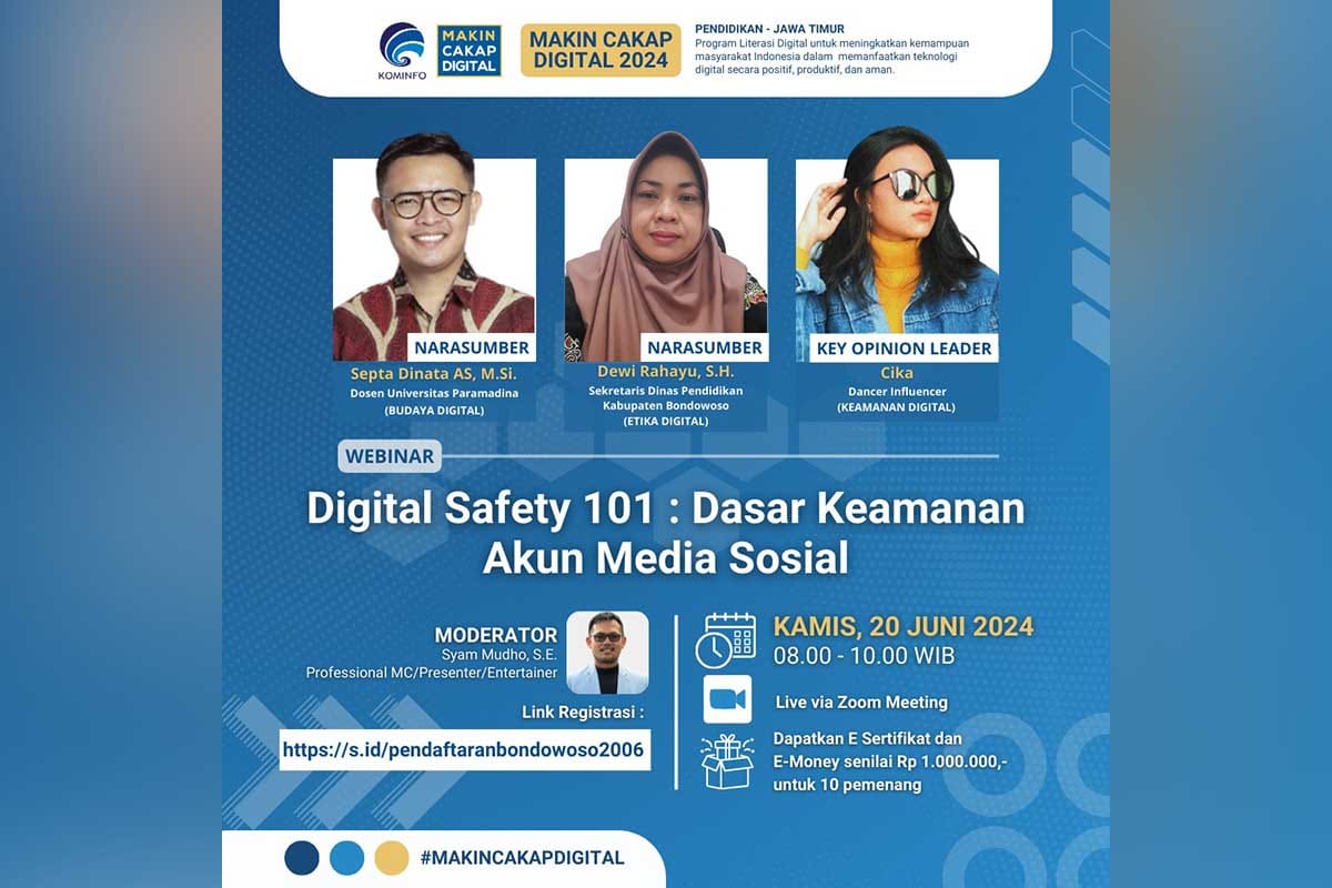 Gelar Webinar di Bondowoso, Kemkominfo Bahas Dasar Keamanan Akun Media Sosial