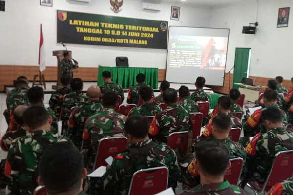 Kodim 0833/Kota Malang menggelar Latihan Teknis Teritorial (Latnister) Tahun Anggaran 2024. (Seru.co.id/ist) - Tingkatkan Kemampuan Babinsa, Kodim 0833/Kota Malang Gelar Latnister TA. 2024