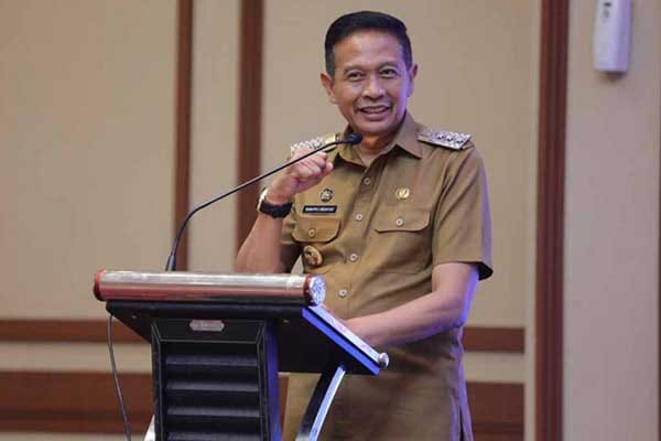 Pj Wali Kota Malang, Dr Ir Wahyu Hidayat MM saat memberikan sambutan Sosialisasi dan Edukasi Rawan Bencana Tematik. (ws11) - Pj Wali Kota Malang Dengar kelompok Rentan dan Ajak Pahami Bencana