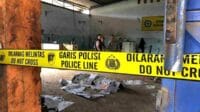 Proses olah TKP kecelakaan kerja. (wul) - Alami Kecelakaan Kerja, Operator Mesin Bubut dan Sekrup Tewas Tergiling