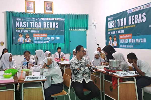 Inovasi NASI TIGA BERAS melatih siswa istimewa untuk berwirausaha. (ist) - Inovasi SIMBA ASIA dan NASI TIGA BERAS, Komitmen Kota Malang Mewujudkan Inklusivitas Berkelanjutan