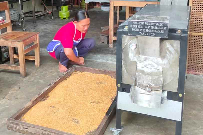 PKM Polinema Bantu Rotary Roaster, Tingkatkan Kapasitas dan Kualitas Koyah UKM Wijayakusuma Blitar