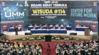 Suasana wisuda Universitas Muhammadiyah Malang ke-114 di Dome UMM. (rhd) - Diktilitbang PP Muhammadiyah Apresiasi CoE UMM Menjawab Tantangan Masa Depan