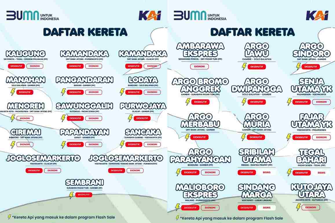 Rayakan HUT ke-79 RI, KAI Hadirkan Tiket Promo Cuma Bayar 79 Persen dan Potongan Harga 50 Persen