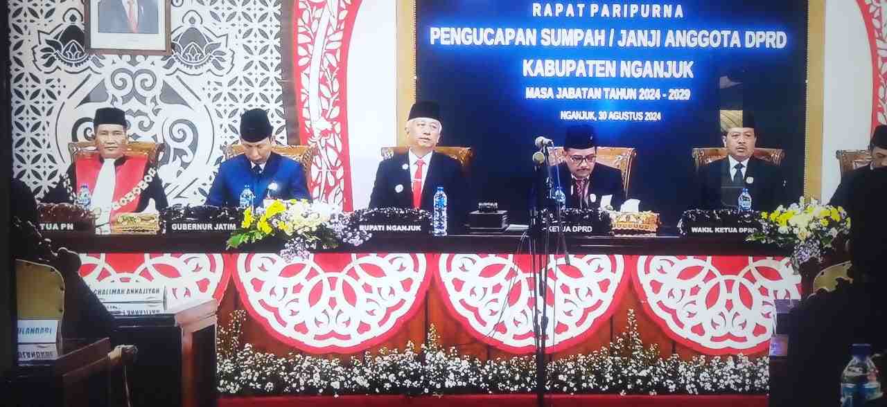 DPRD Nganjuk Rapat Paripurna Pelantikan dan Sumpah/Janji Anggota DPRD Masa Bhakti 2024 - 2029