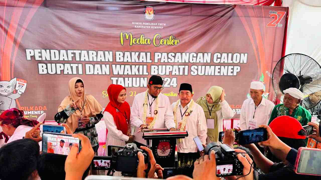 Dikawal Elit Partai dan Kiai, Pasangan Fauzi – Hasyim Daftar ke KPU Sumenep
