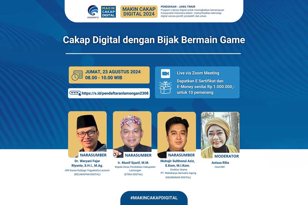 Kemkominfo ajak pelajar Lamongan cakap digital dengan bijak bermain game. (ist) - Kemkominfo Ajak Pelajar Lamongan Cakap Digital dengan Bijak Bermain Game