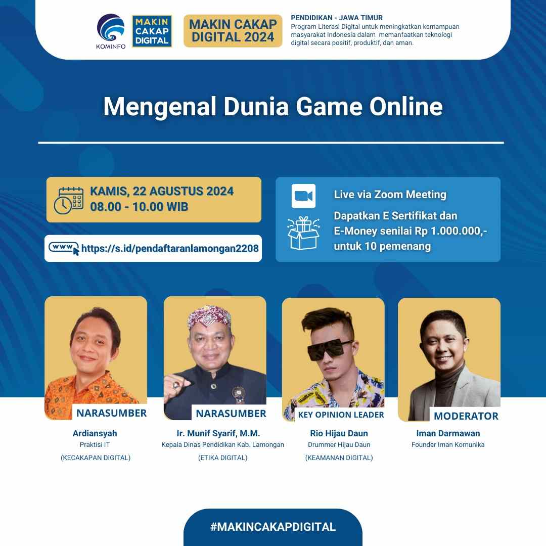 Kemkominfo Ajak Pelajar Lamongan Kenali Dunia Game Online