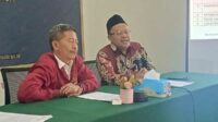 Ketua dan Koordinator Divisi Hukum Pencegahan, Parmas dan Humas Bawaslu Kota Batu saat menggelar konferensi pers. (Seru.co.id/dik) - Bawaslu Batu Luncurkan Peta Kerawanan Pelanggaran Pemilukada 2024, Apa Saja?