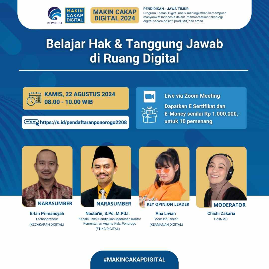 Kemkominfo Ajak Pelajar Ponorogo Pahami Hak dan Tanggung Jawab di Ruang Digital