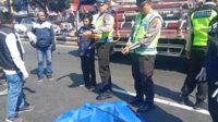 Lokasi kecelakaan di Kecamatan Singosari dengan satu orang korban meninggal dunia di TKP. (ist) - Sepeda Motor Vs Truk, Seorang Pria Tewas di Singosari