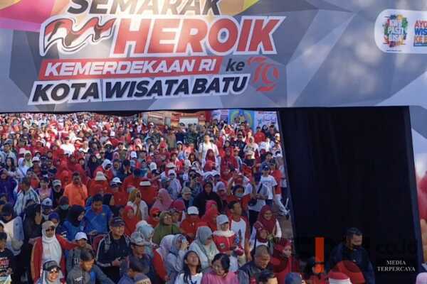 Gerak Jalan Heroik dan Gebyar Senam Kemerdekaan RI Pemkot Batu, Diikuti 55 Ribu Lebih Warga