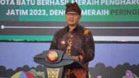Pj. Wali Kota Batu, Dr Aries Agung Paewai SSTP MM memberikan sambutan dalam acara LOKALISME 2024. (ist) - LOKALISME 2024 di Kota Batu, 'Makin Lokal Makin Bangga!'