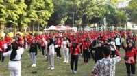 Senam bersama Employee Gathering di Selorejo Hotel dan Resort. (ist) - Dirut PJT I: Pengelolaan SDA Pegang Peranan Penting Ciptakan Kemakmuran